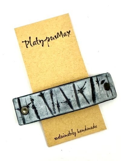 Winter Forest Trees Leather Hair Barrette